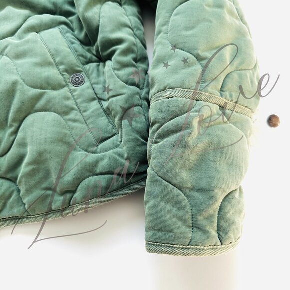 FREE PEOPLE We The Free Aura Liner Quilted Bomber Jacket In Green NWT - Picture 4 of 11